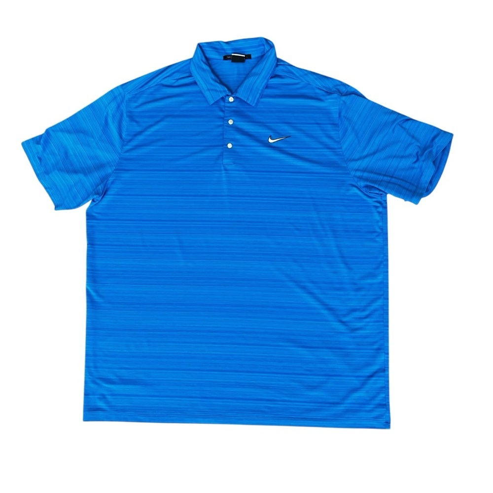 Nike XXL Blue Polo Shirt Tiger Woods Collection Dri-Fit Golf